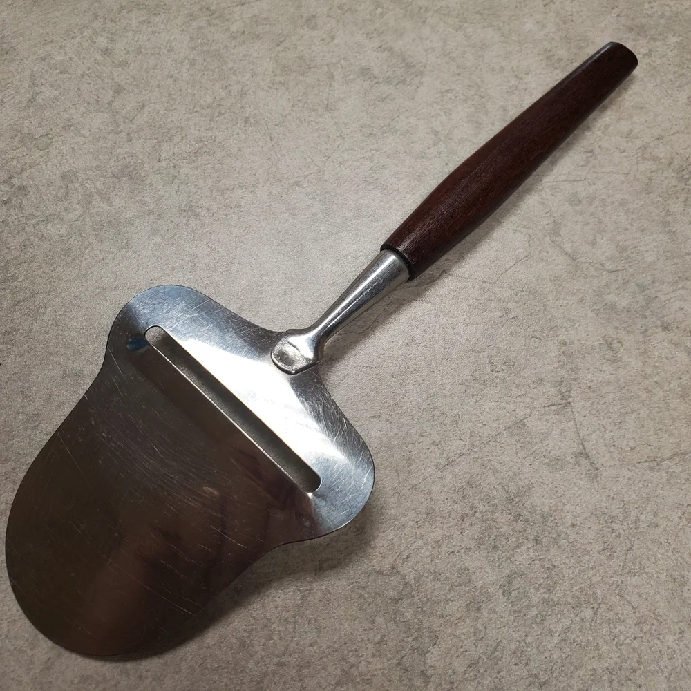 Vntg MCM Swedish Stainless Steel Cheese Slicer with Wooden Handle